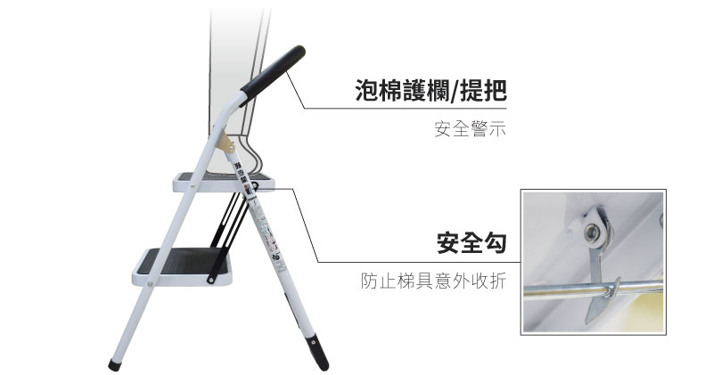 梯老闆-雙階梯凳CY-102ST安全設計